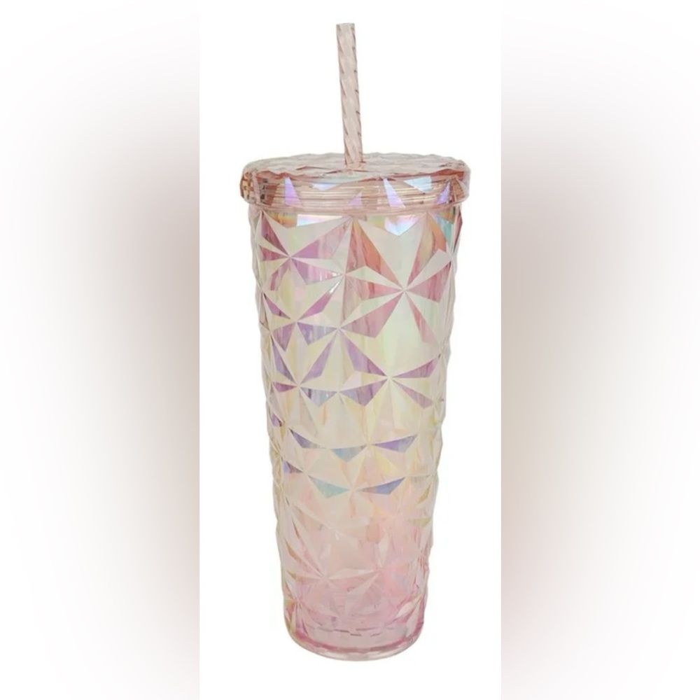Holiday Time 26 oz Plastic Double Wall Insulated Prismatic Texture B12